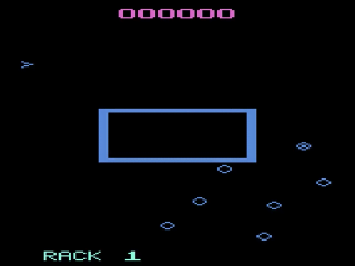 Omega Race title screen for Atari 2600
